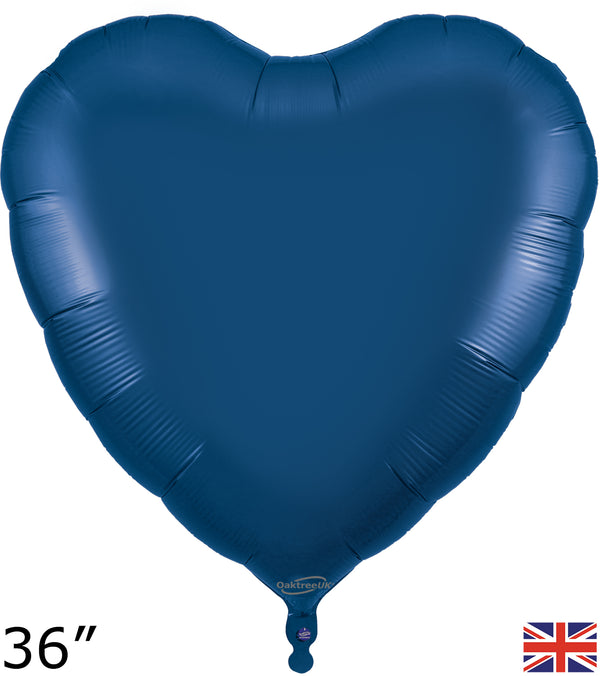 36" NAVY BLUE HEART FOIL