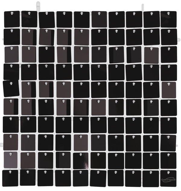 SEQUIN WALL PANEL METALLIC BLACK 100 SQUARES (30CM X 30CM)