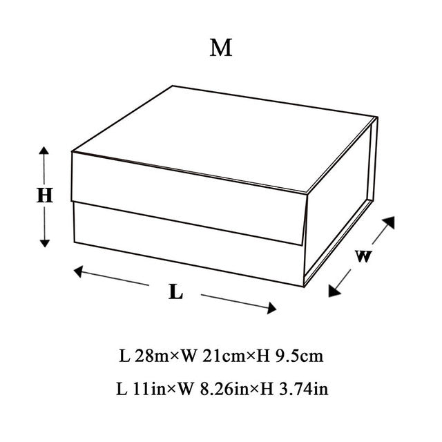 BOX: MEDIUM WHITE MAGNETIC GIFT BOX WITH RIBBON