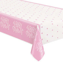 TABLECOVER: PINK HEARTS BABY SHOWER TABLECOVER (1.4M x 2.1M)