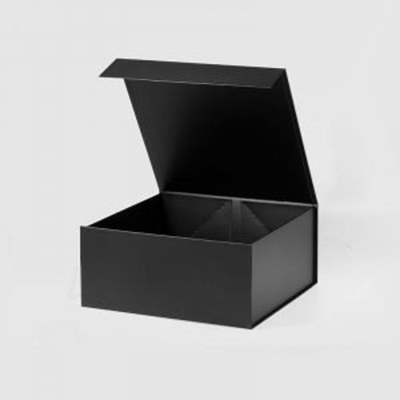 BOX: BLACK RIBBON BOX WITH RIBBON SIZE LARGE