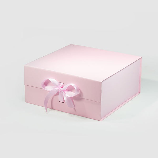 BOX: BABY PINK RIBBON BOX WITH RIBBON SIZE LARGE