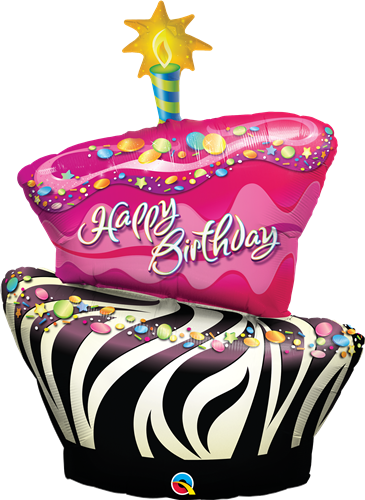41" SHAPE BIRTHDAY ZEBRA STRIPE CAKE FOIL