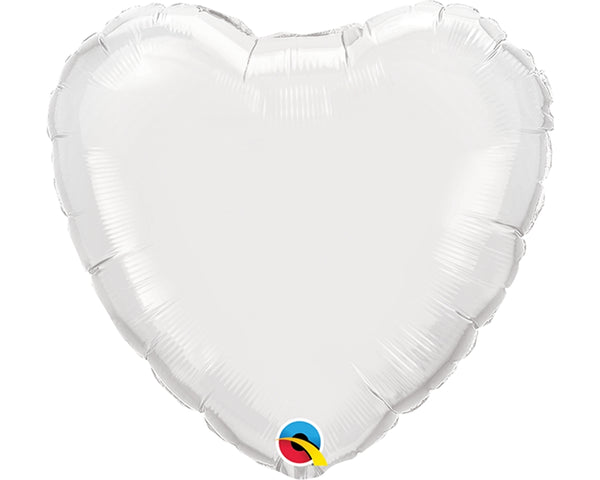 Qualatex 24111 9" Heart White Foil