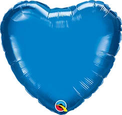 Qualatex 24129 9" Heart Sapphire Blue Foil