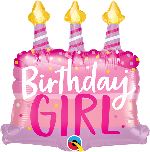 14" BIRTHDAY GIRL CAKE & CANDLES FOIL