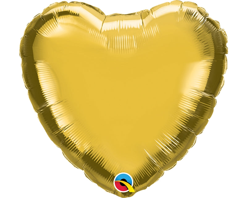 Qualatex 36334 9" Heart Gold Foil