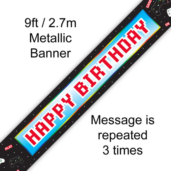 9FT BANNER CONTROLLER HAPPY BIRTHDAY (PACK OF 6)