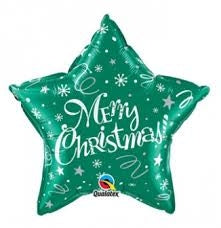 Qualatex 99810 Merry Christmas Star Green Foil