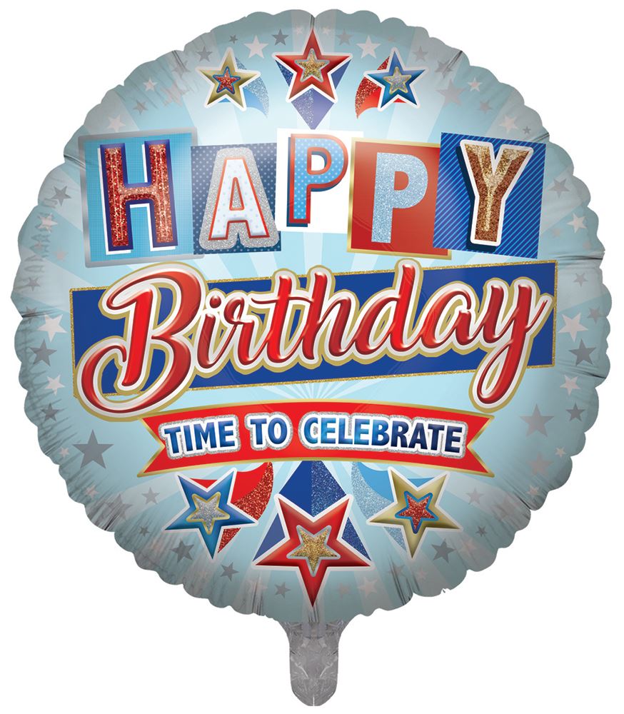 31" Jumbo Happy Birthday Time To Celebrate Blue Foil Balloon Ireland