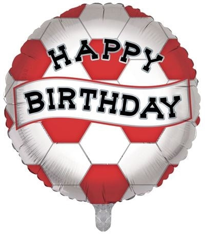 Red and White Soccer Happy Birthday Foil, Arsenal