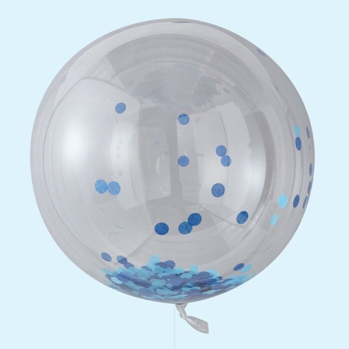 3FT GIANT BLUE ORB CONFETTI BALLOON (PACK OF 3)