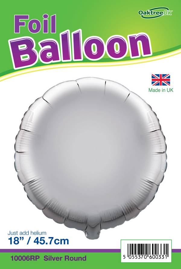 18" SILVER ROUND PACKAGED FOIL