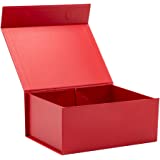 BOX: SMALL RED MAGNTIC GIFT BOX (160mm x 200mm x 80mm)