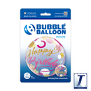 22" SINGLE BUBBLE BIRTHDAY PINK & GOLD DOTS