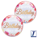 22" SINGLE BUBBLE BIRTHDAY TO YOU PINK PEONIES