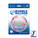 22" SINGLE BUBBLE BIRTHDAY TO YOU PINK PEONIES