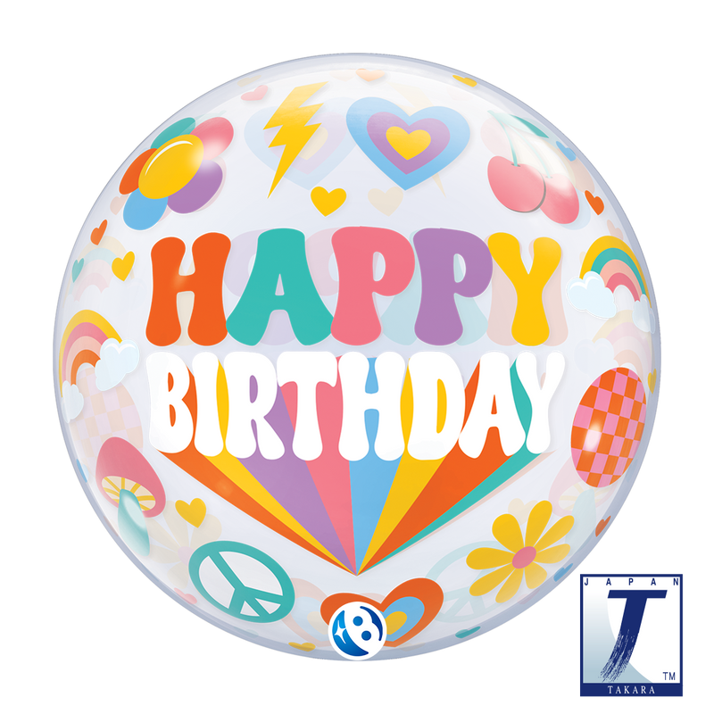 22" SINGLE BUBBLE BIRTHDAY RETRO
