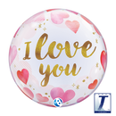 22" SINGLE BUBBLE I LOVE YOU PAPER HEARTS