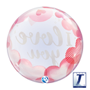 22" SINGLE BUBBLE I LOVE YOU PAPER HEARTS