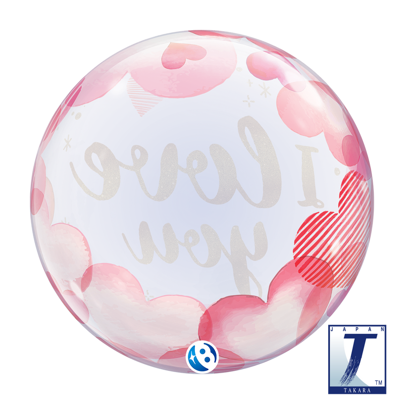 22" SINGLE BUBBLE I LOVE YOU PAPER HEARTS