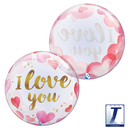 22" SINGLE BUBBLE I LOVE YOU PAPER HEARTS