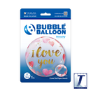 22" SINGLE BUBBLE I LOVE YOU PAPER HEARTS