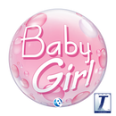 22" SINGLE BUBBLE BABY GIRL PINK CONFETTI DOTS