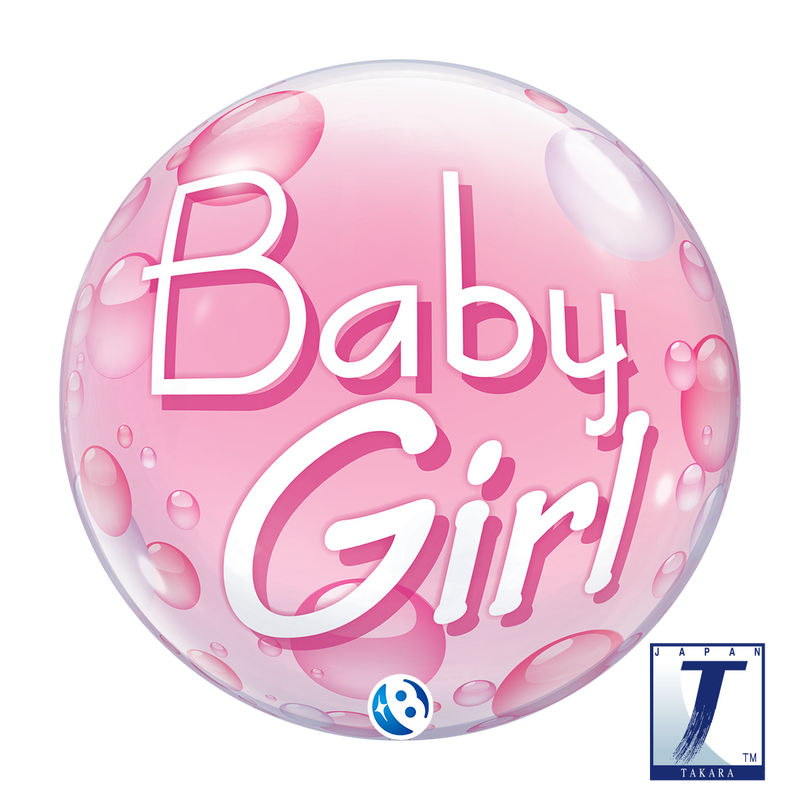 22" SINGLE BUBBLE BABY GIRL PINK CONFETTI DOTS