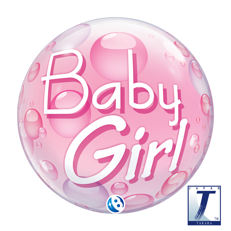 22" SINGLE BUBBLE BABY GIRL PINK CONFETTI DOTS