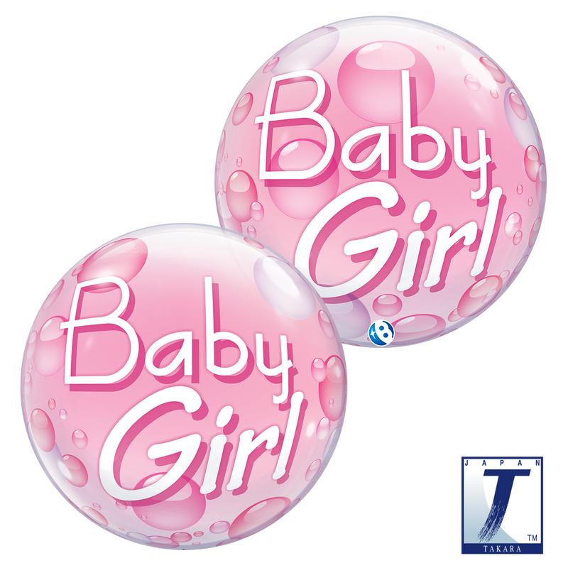 22" SINGLE BUBBLE BABY GIRL PINK CONFETTI DOTS