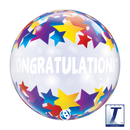 22" SINGLE BUBBLE CONGRATULATIONS SHOOTING STARS