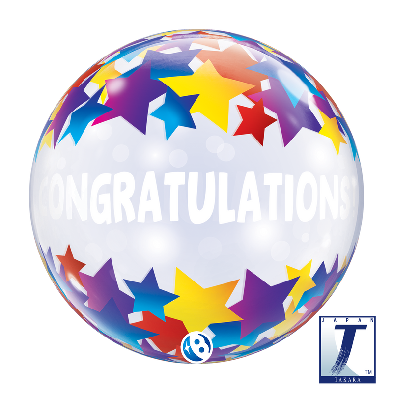 22" SINGLE BUBBLE CONGRATULATIONS SHOOTING STARS