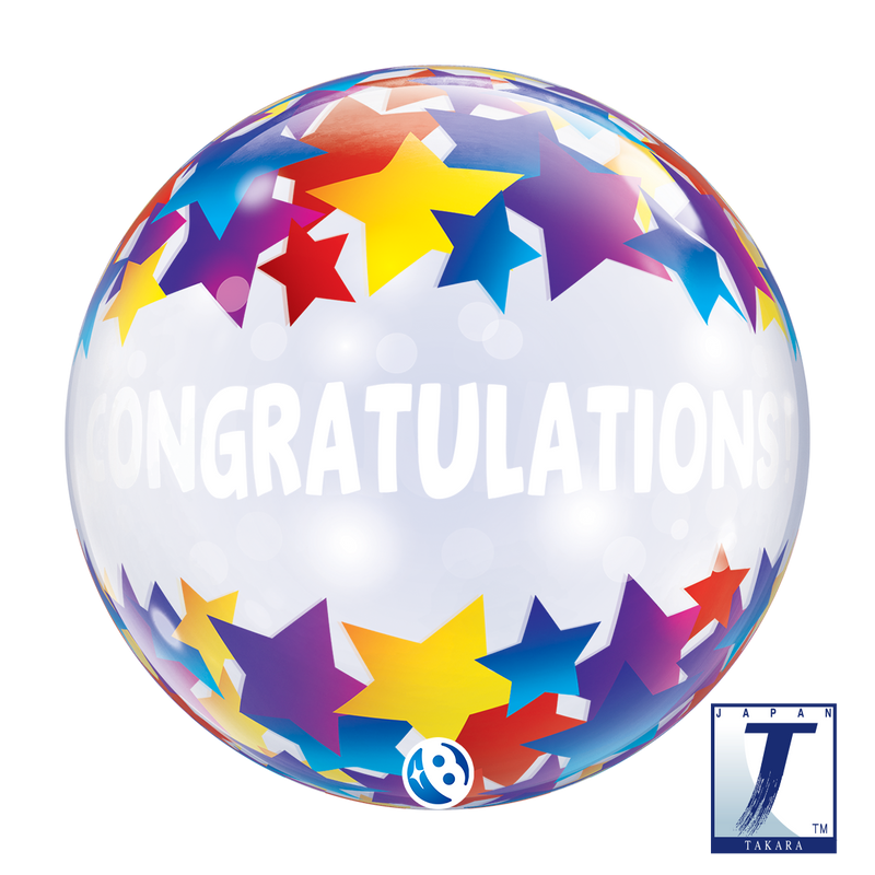 22" SINGLE BUBBLE CONGRATULATIONS SHOOTING STARS