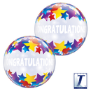 22" SINGLE BUBBLE CONGRATULATIONS SHOOTING STARS