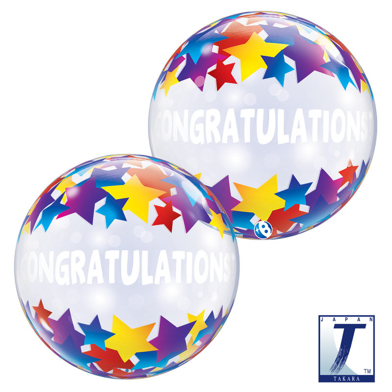 22" SINGLE BUBBLE CONGRATULATIONS SHOOTING STARS