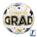 22" SINGLE BUBBLE CONGRATS GRAD STARS & DOTS