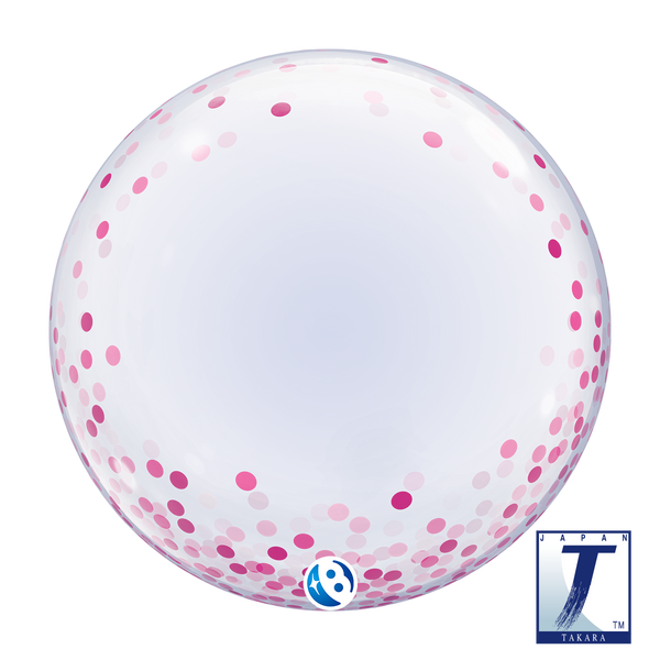 24" DECO BUBBLE PINK CONFETTI DOTS