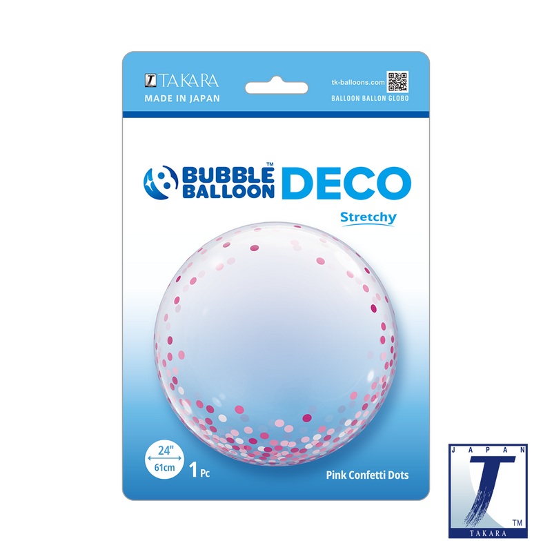 24" DECO BUBBLE PINK CONFETTI DOTS