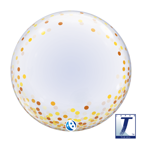 24" DECO BUBBLE GOLD CONFETTI DOTS