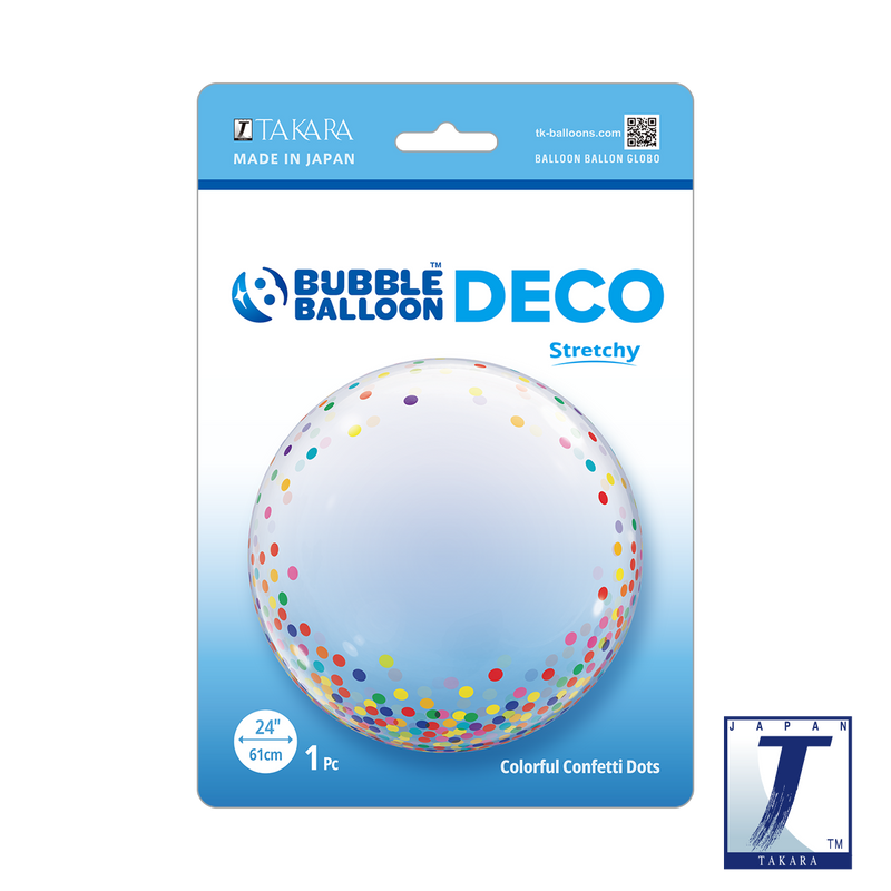 24" DECO BUBBLE COLORFUL CONFETTI DOTS