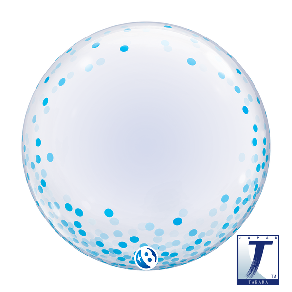 24" DECO BUBBLE BLUE CONFETTI DOTS