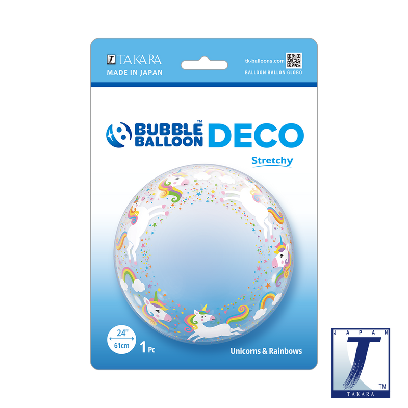 24" DECO BUBBLE UNICORNS AND RAINBOWS