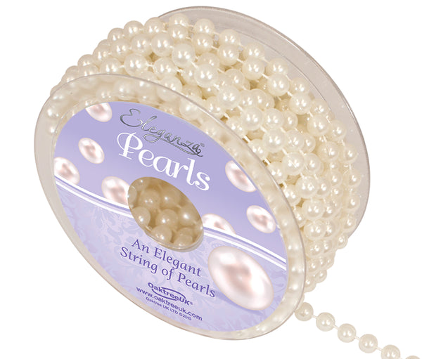 ELEGANZA PEARL BEAD STRING IVORY NO.61 (8MM x 10M)