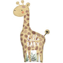 42" SOFT GIRAFFE JUNGLE HELLO BABY FOIL