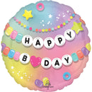 18" HAPPY BIRTHDAY FRIENDSHIP BRACELET FOIL