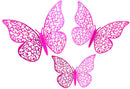 3D ADHESIVE BUTTERFLIES FUCHSIA PINK (12 PIECES PER PACK)