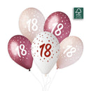 13" GEMAR RETAIL LATEX AGE 18 PINKS (6 BALLOONS PER PACK)
