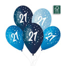 13" GEMAR RETAIL LATEX AGE 21 BLUES (6 BALLOONS PER PACK)