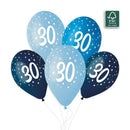 13" GEMAR RETAIL LATEX AGE 30 BLUES (6 BALLOONS PER PACK)
